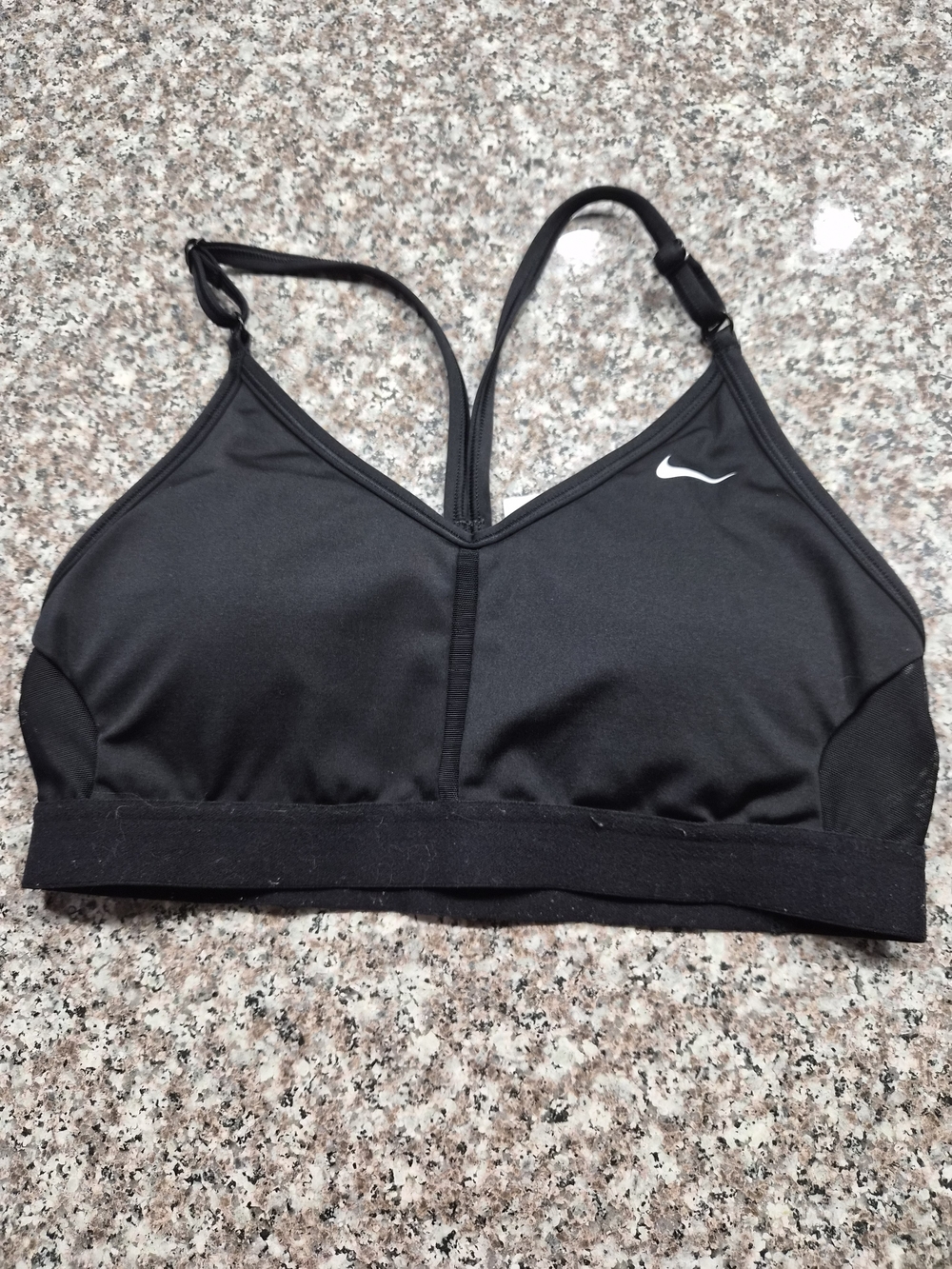 Nike Black V-Neck Light Support Sports Bra with Thin Straps